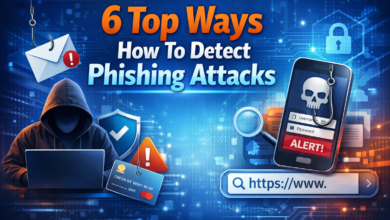 How to detect phishing attacks with email warnings, fake links, and cybersecurity alerts.